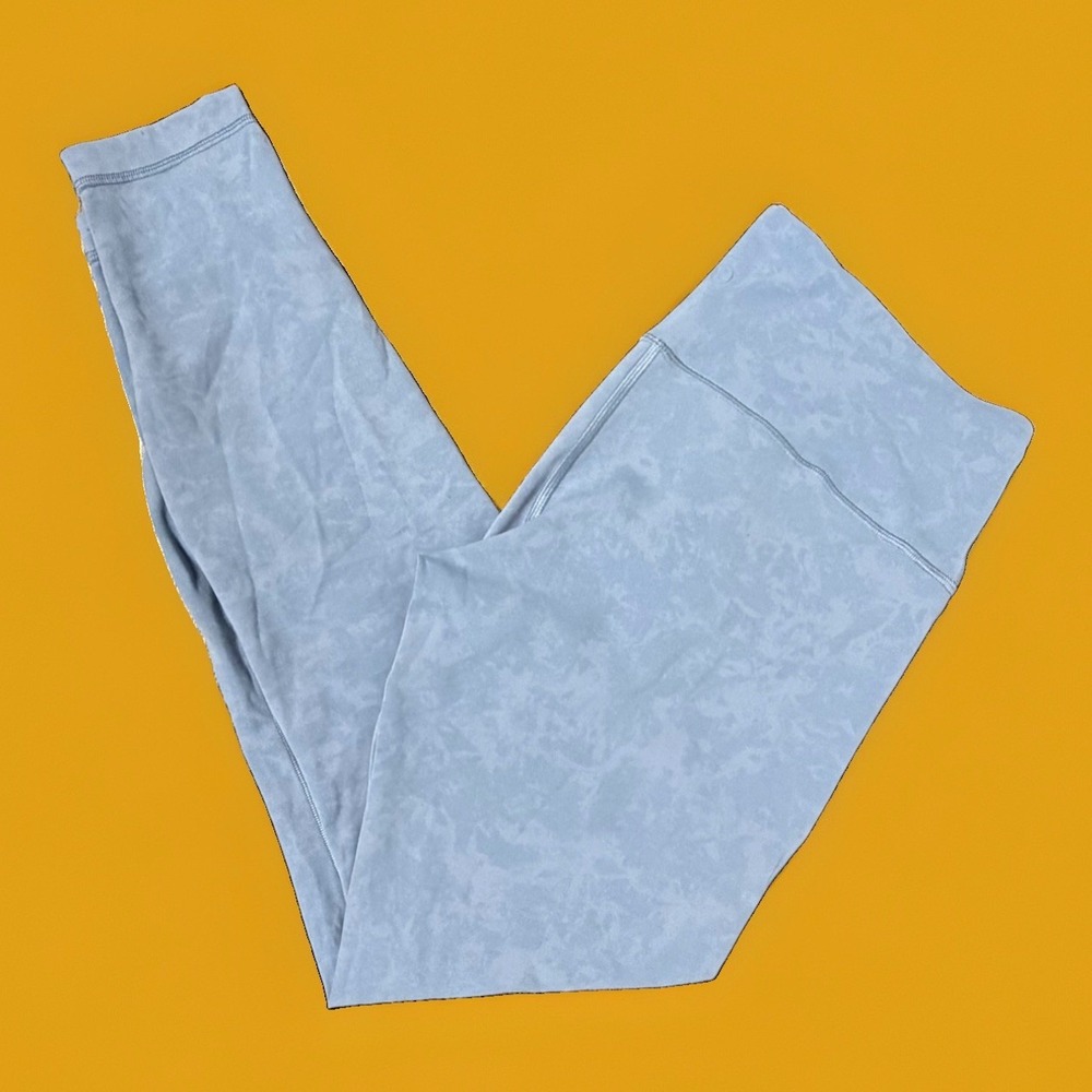 Lululemon Always On High Rise Tight Sky Wash Tempest Blue Cross Waist Sz 12 Pant
